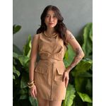 Conjunto Saia e Cropped Angela BEGE