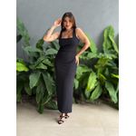 Vestido Midi em Crepe Ponto Roma PRETO