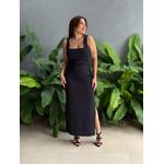 Vestido Midi em Crepe Ponto Roma PRETO