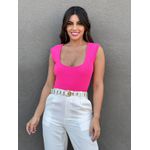 Body Anarruga Decote Quadrado ROSA PINK