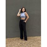 Cropped Vitoria Canelado Gola Alta CINZA MESCLA
