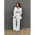 Calça Pantalona Felipa em Liocel OFF WHITE