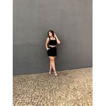 Conjunto Priscila em Alfaiataria Shorts Saia e Cropped PRETO