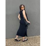 Vestido Longo Cavado Malha Premium PRETO