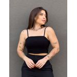Cropped Alças Finas em Liocel PRETO
