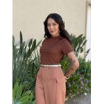 Blusa Baby Look Iris MARROM