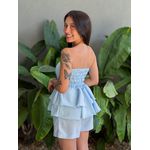 Blusa Doroti Sem Alças com Babados AZUL CLARO