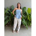 Blusa Manu Sem Alças em Alfaiataria AZUL CLARO