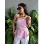 Blusa Manu Sem Alças em Alfaiataria ROSA CLARO