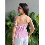 Blusa Manu Sem Alças em Alfaiataria ROSA CLARO