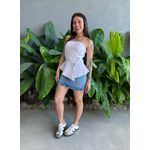 Blusa Manu Sem Alças em Alfaiataria OFF WHITE