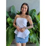Blusa Manu Sem Alças em Alfaiataria OFF WHITE