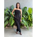Blusa Manu Sem Alças em Alfaiataria PRETO