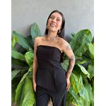 Blusa Manu Sem Alças em Alfaiataria PRETO
