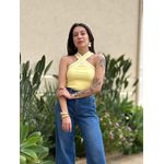 Blusa Tricot em X AMARELO MANTEIGA