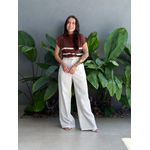 Blusa Marina Em Tricot Listrado MARROM COM BRANCO