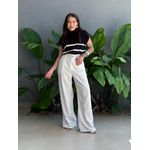 Blusa Marina Em Tricot Listrado PRETO COM BRANCO