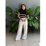 Blusa Marina Em Tricot Listrado PRETO COM BRANCO