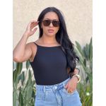 Body Canelado Costas Nua PRETO