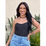 Cropped Corselet em Poliamida PRETO