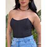 Cropped Corselet em Poliamida PRETO