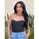 Cropped Corselet em Poliamida PRETO