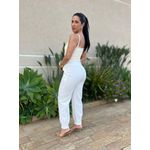 Cropped Alongado Alças Finas em Poliamida CREME