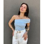 Blusa Nula Manga Isis AZUL CLARO