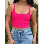 Top Alças Finas em Poliamida ROSA PINK