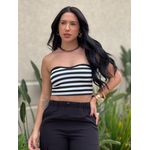 Top Faixa Anarruga LISTRADO BRANCO COM PRETO