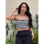Top Faixa Anarruga LISTRADO BRANCO COM PRETO