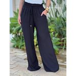 Calça Pantalona Greta com Elástico no Cós PRETO