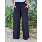 Calça Pantalona Greta com Elástico no Cós PRETO