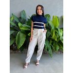 Calça Alfaiataria Flora em Liocel OFF WHITE