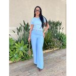 Calça Pantalona Jordana em Liocel AZUL CLARO