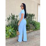 Calça Pantalona Jordana em Liocel AZUL CLARO