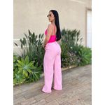 Calça Pantalona Jordana em Liocel ROSA CLARO