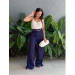Calça Pantalona Laila em Alfaiataria AZUL MARINHO