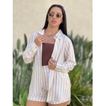 Conjunto Dani Camisa e Shorts LISTRADO BEGE