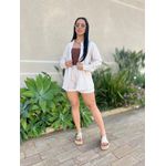 Conjunto Dani Camisa e Shorts LISTRADO BEGE