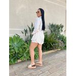 Conjunto Dani Camisa e Shorts LISTRADO BEGE