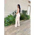 Conjunto Paula Calça e Blusa em Alfaiataria BEGE CLARO
