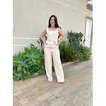 Conjunto Paula Calça e Blusa em Alfaiataria BEGE CLARO