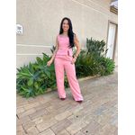 Conjunto Paula Calça e Blusa em Alfaiataria ROSA CLARO