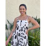 Vestido Midi Cristina ESTAMPADO BEGE COM PRETO