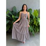 Vestido Midi Flavia MARROM E BRANCO