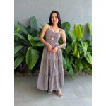 Vestido Midi Flavia MARROM E BRANCO