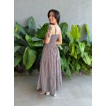 Vestido Midi Flavia MARROM E BRANCO