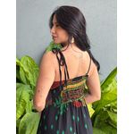 Vestido Midi Angelina ESTAMPADO PRETO COM LARANJA