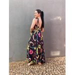 Vestido Longo Briana ESTAMPADO PRETO COM AMARELO